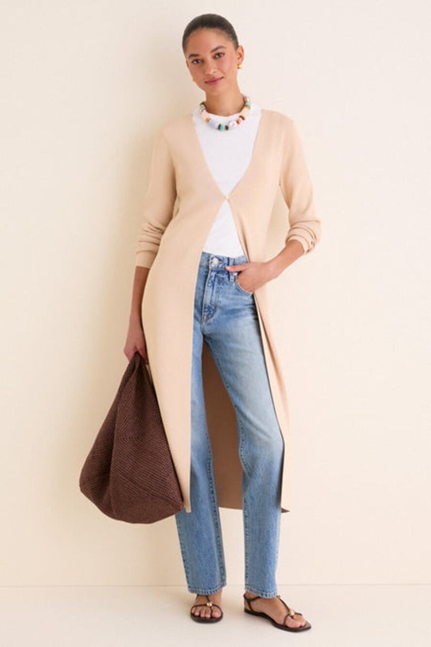 Hyacinth House Cream Knit Aiden Duster L NWT